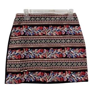 MissKoo Paris Floral Embroidered Mini Skirt - Size S